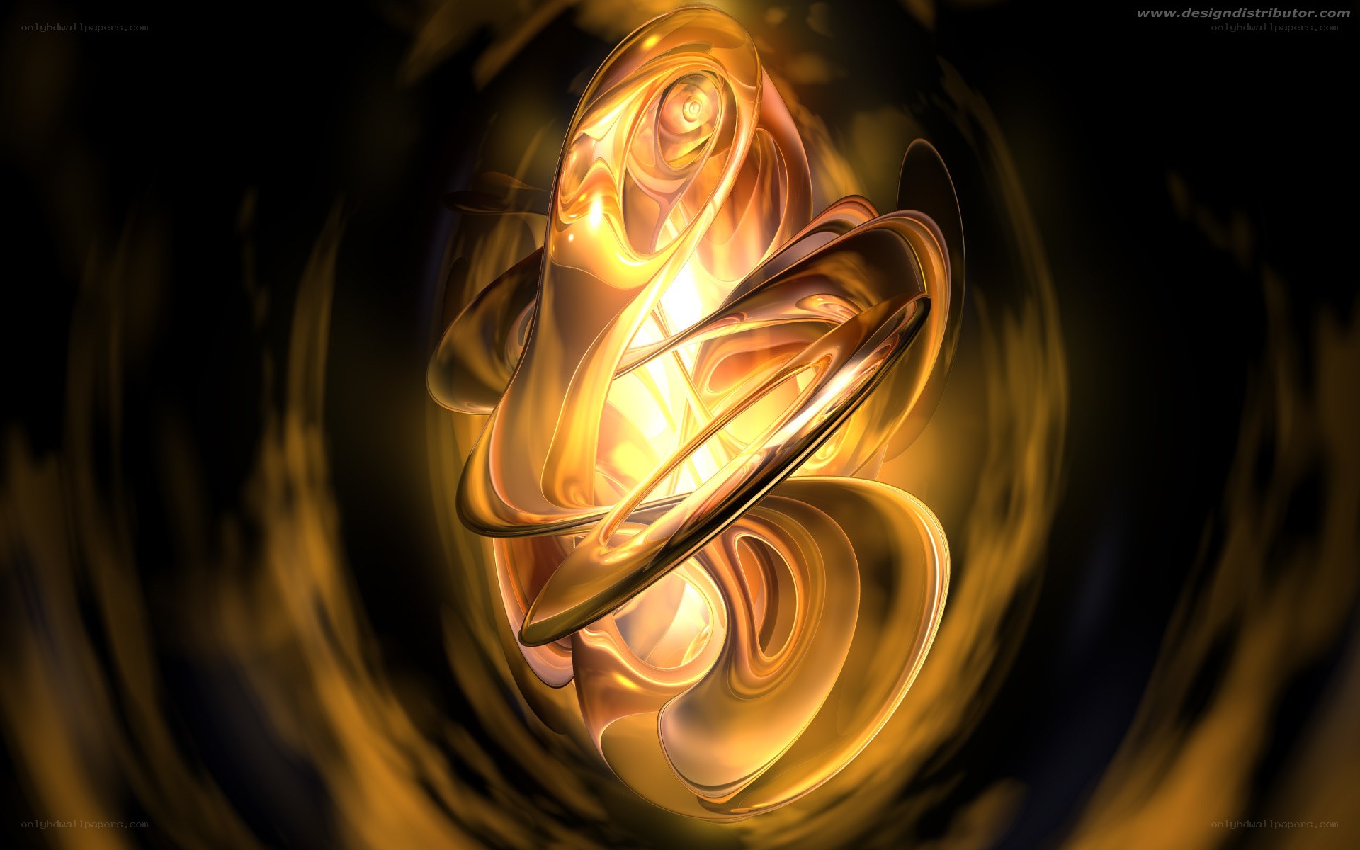 golden abstract swirl
