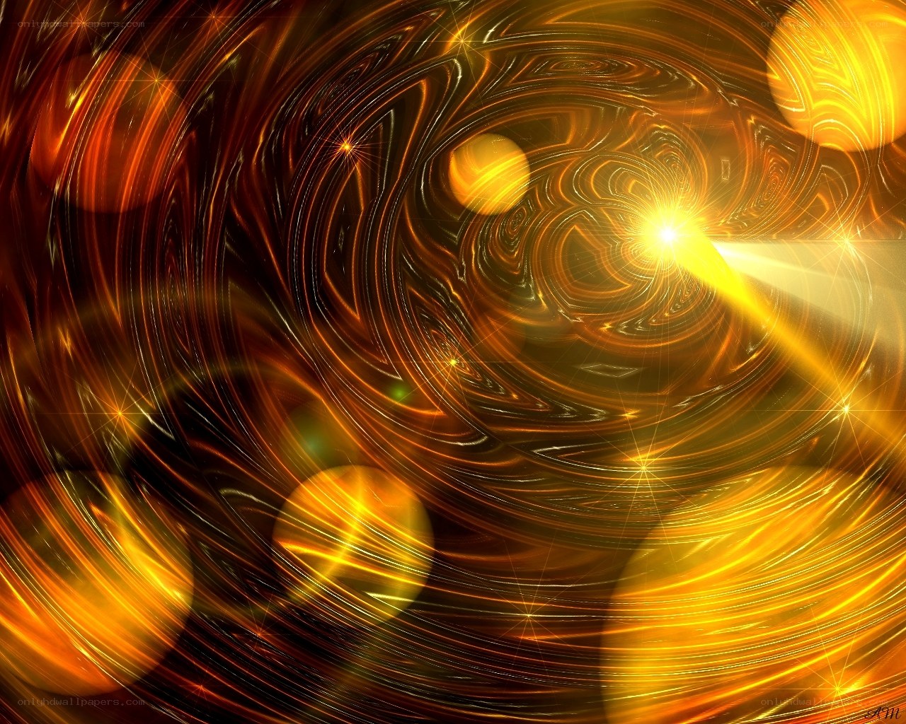 Golden abstract swirl