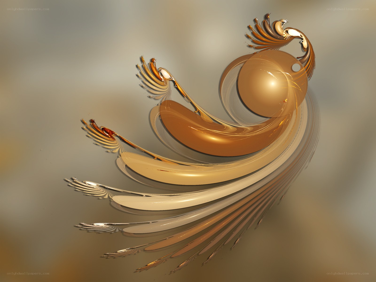 golden abstract swirl design