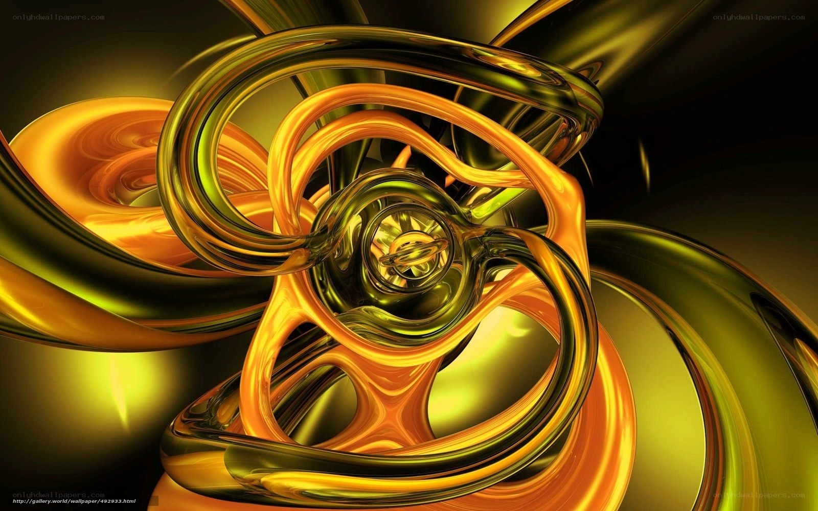 Golden abstract swirls