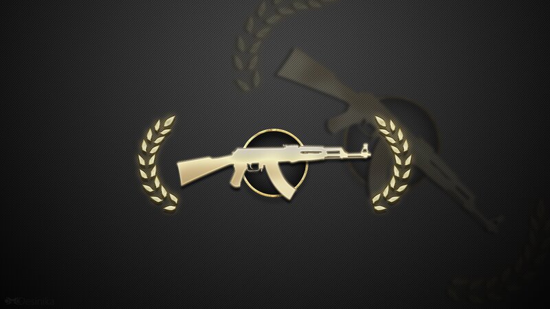 Golden Ak-47 Emblem — Black