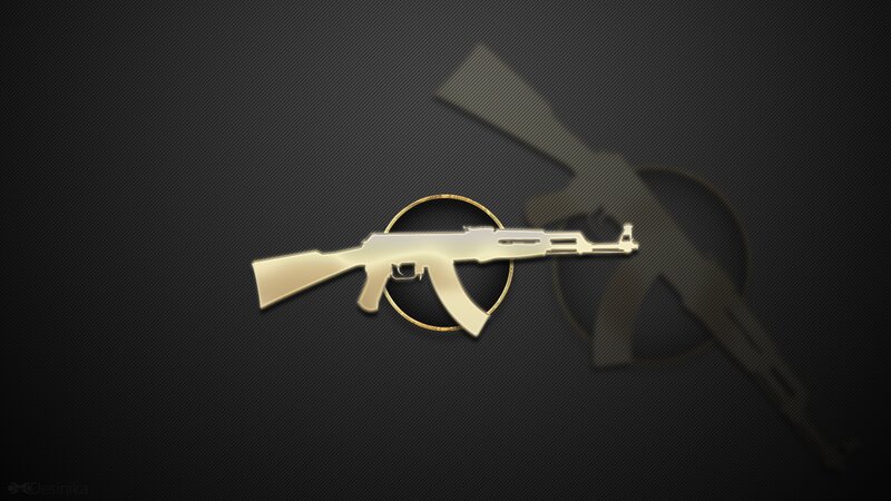 Golden Ak-47 Rifle — Black, Dramatic