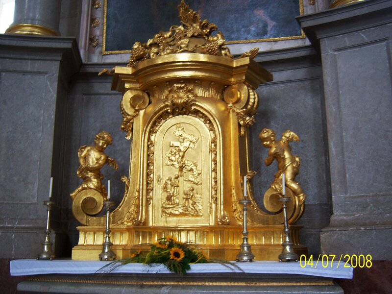 Golden altar in church