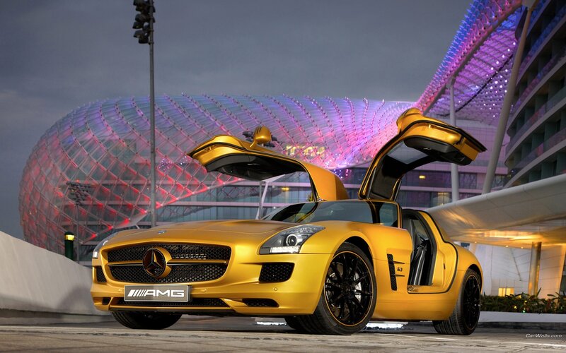 Golden AMG sports car