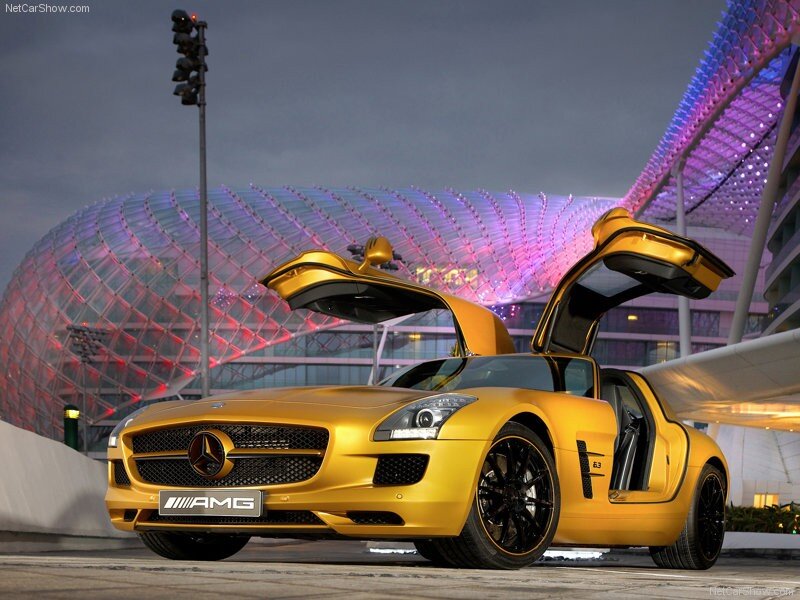 Golden AMG sports car