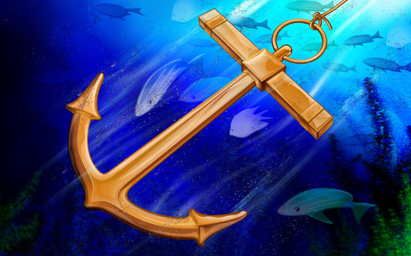 Golden Anchor Underwater