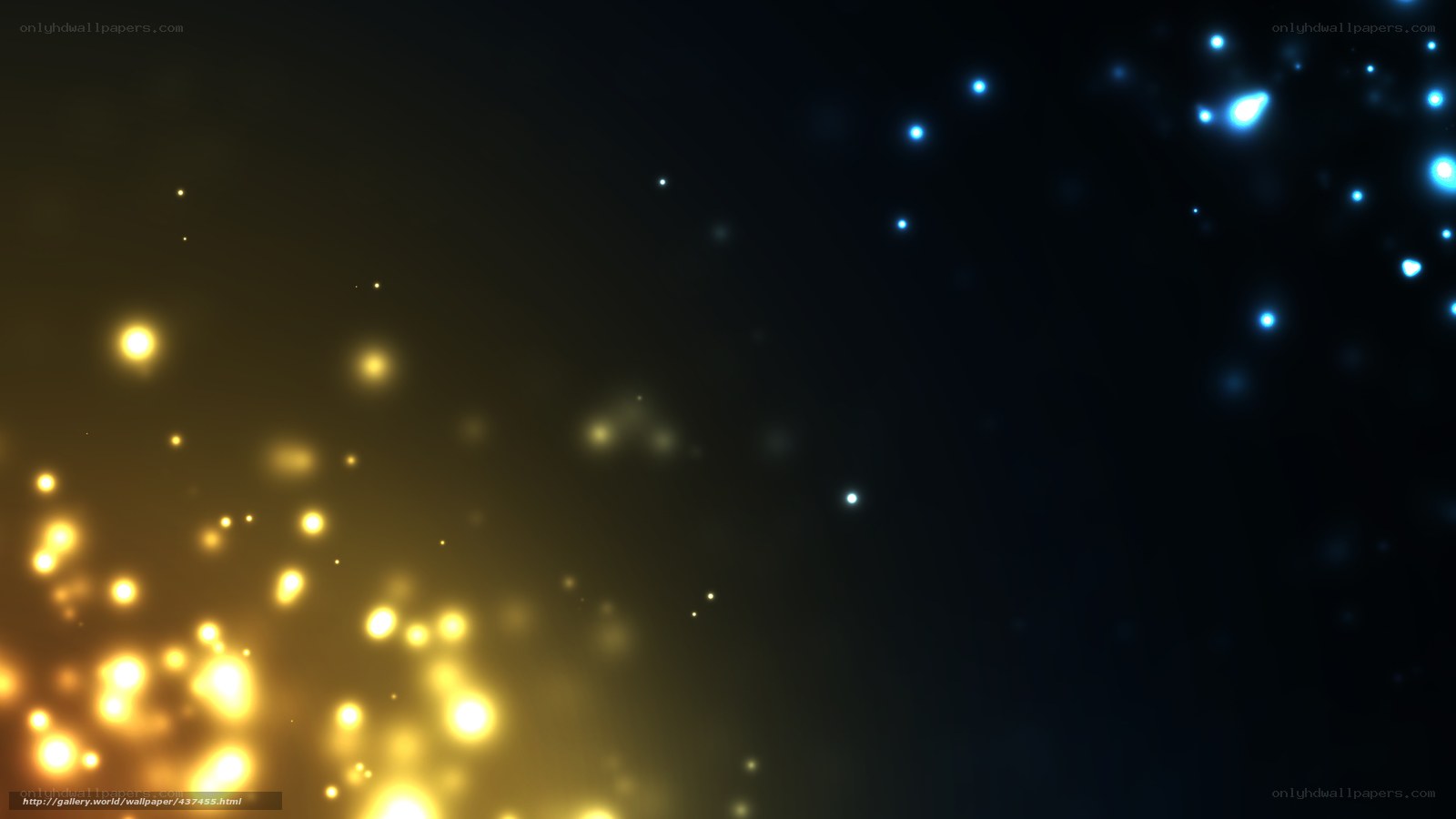 Golden and blue light particles