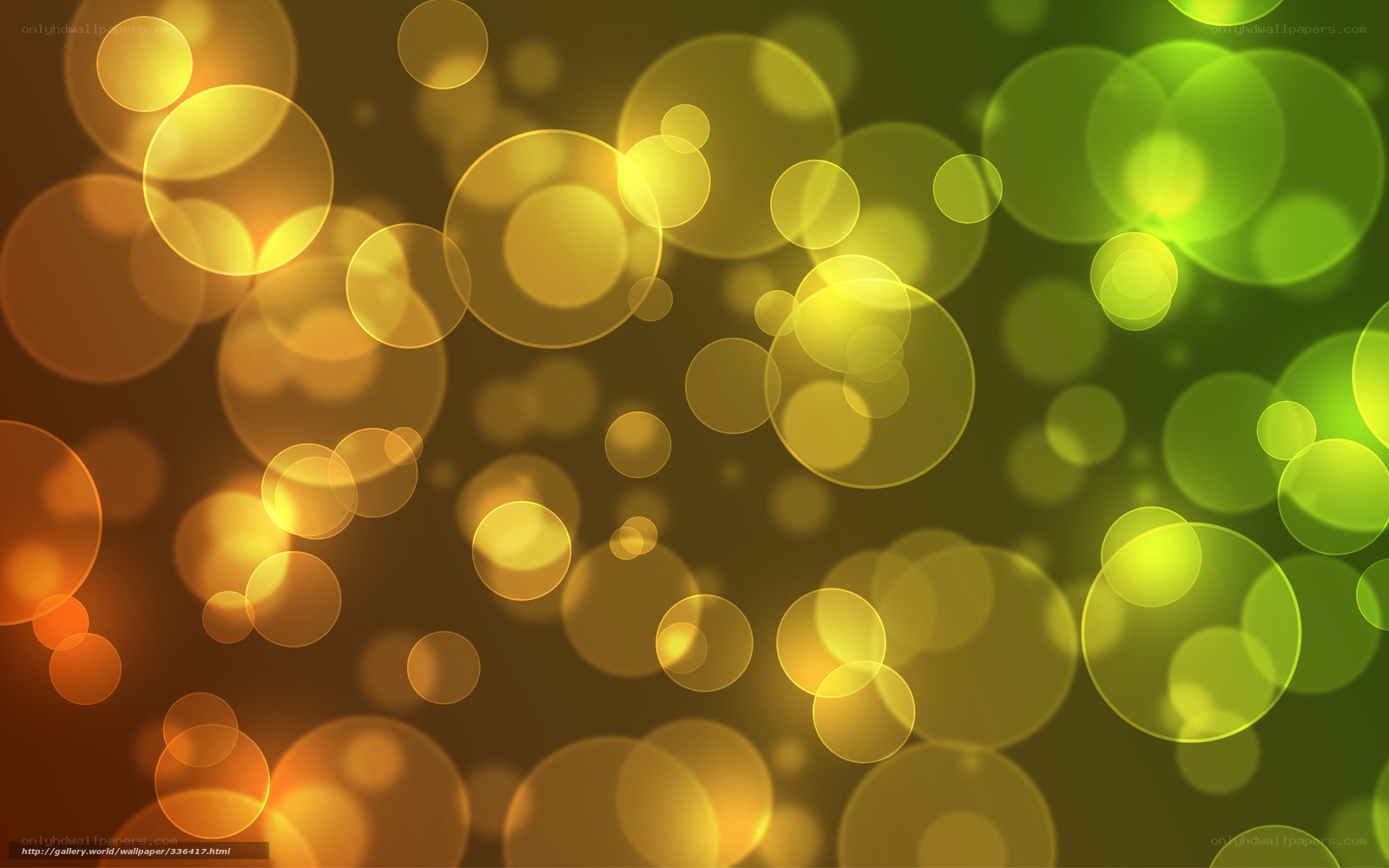 Golden and green bokeh lights