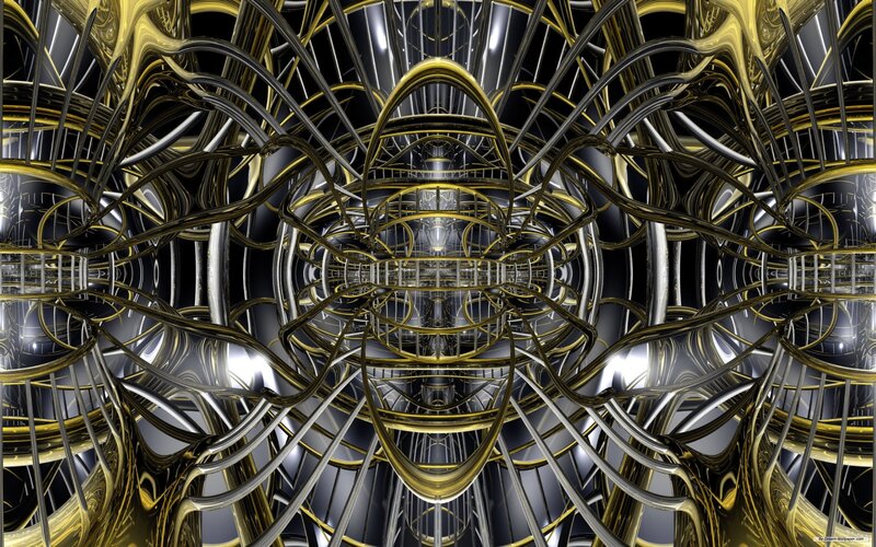 golden and silver fractal tunnel