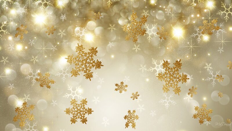 Golden and White Snowflakes