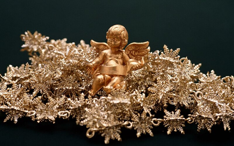 Golden Angel Figurine — Gold