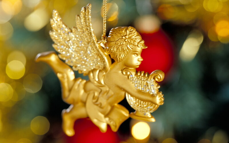 Golden Angel Ornament — Gold, Festive