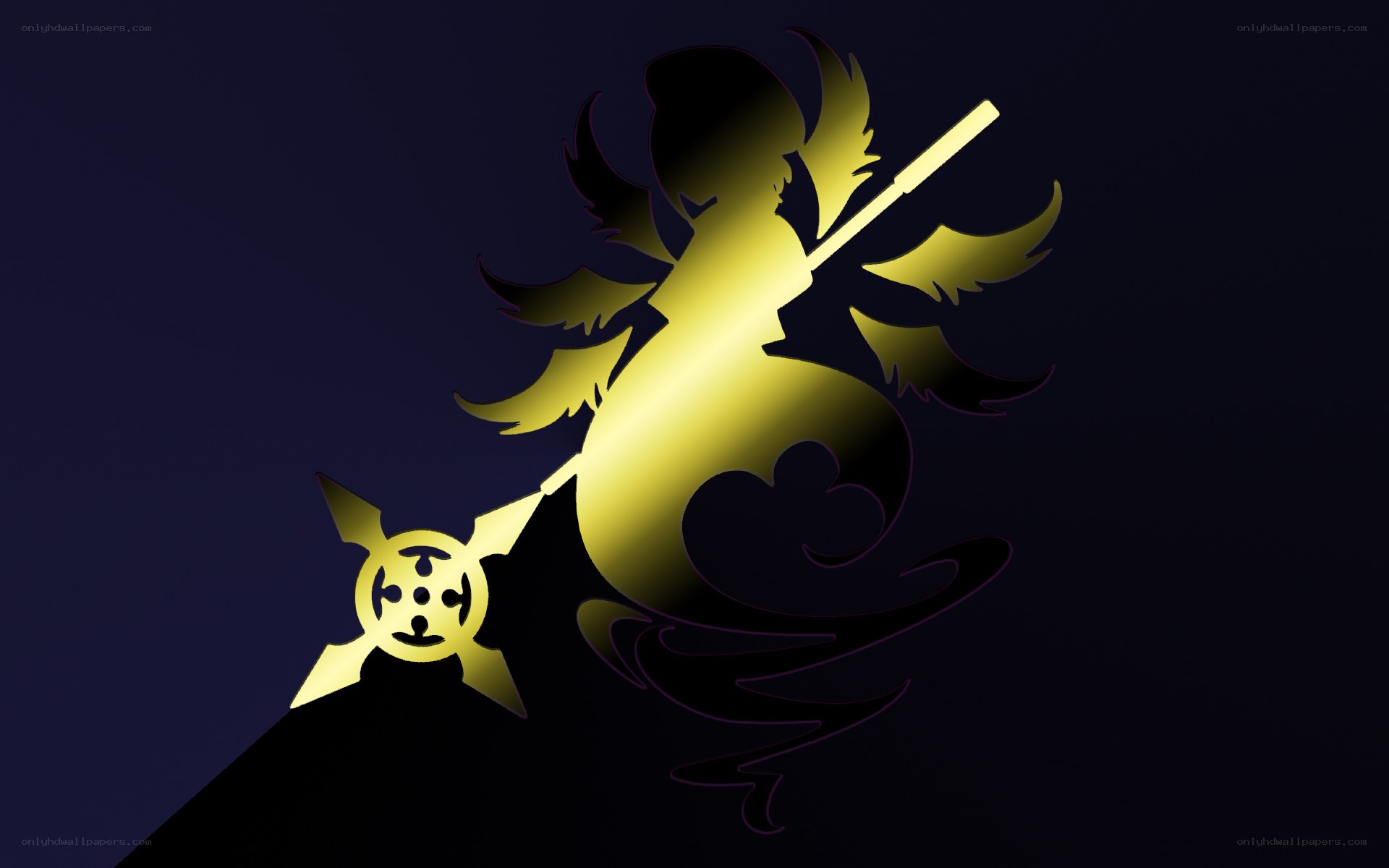 golden angel silhouette