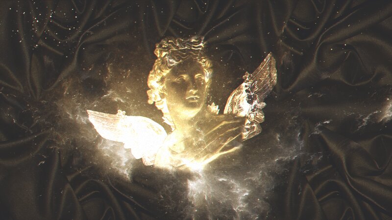 Golden Angel Statue — Gold, Dramatic, Digital Art