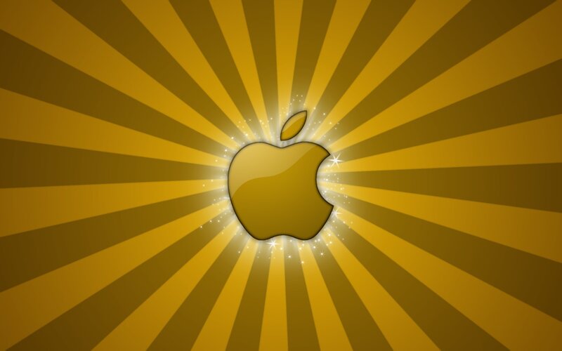 Golden Apple Logo — Gold, Dramatic, Digital Art