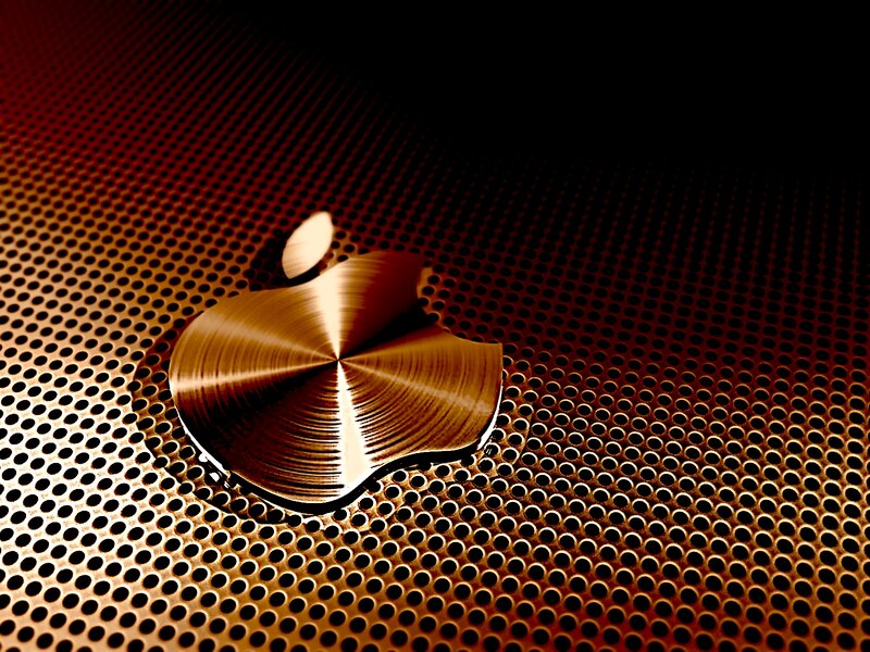 Golden Apple Logo — Gold, Dramatic