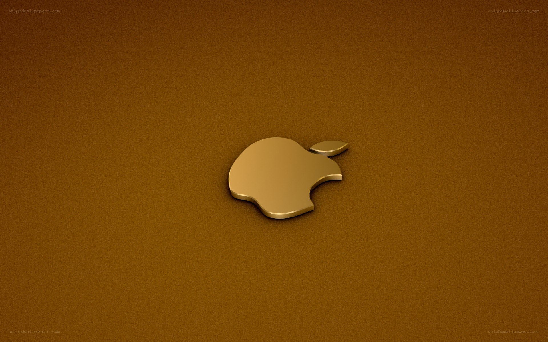 golden apple logo on brown