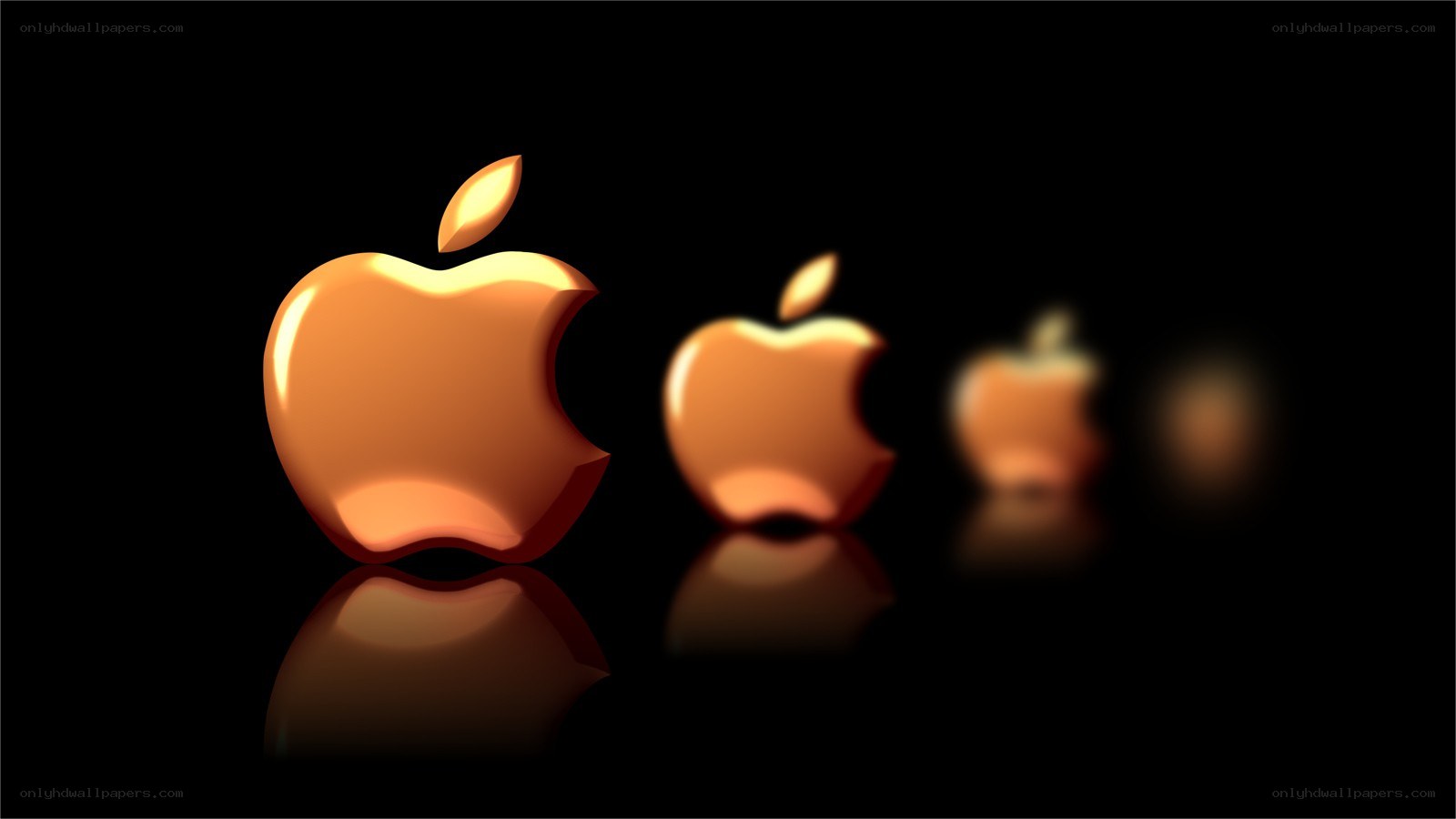 Golden Apple logos in a row