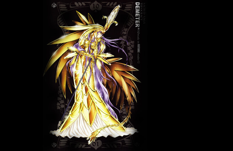 Golden armored angel character
