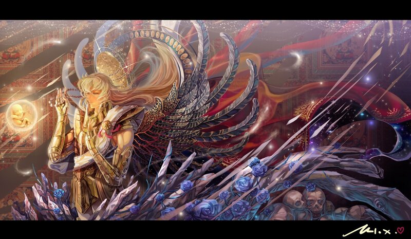 Golden-armored Angel — Gold, Dramatic