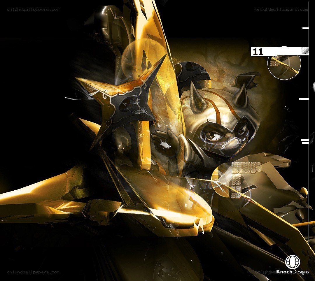 golden armored character