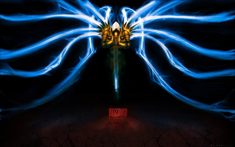 Golden Armored Figure — Blue