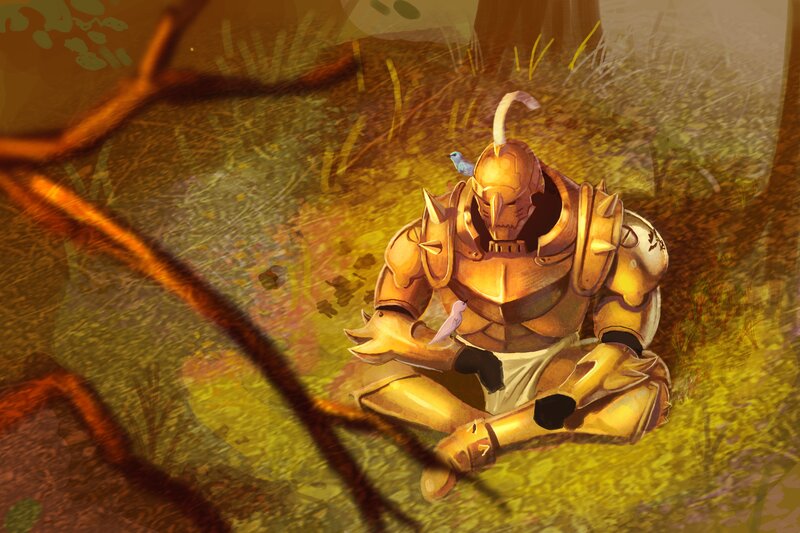 Golden Armored Figure — Gold, Serene
