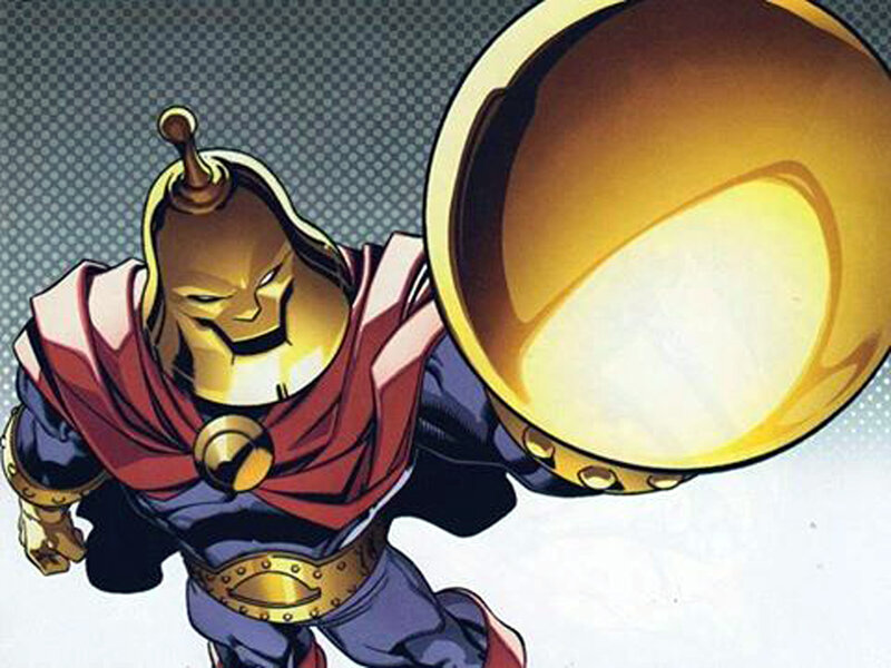 Golden-armored Superhero — Gold, Dramatic