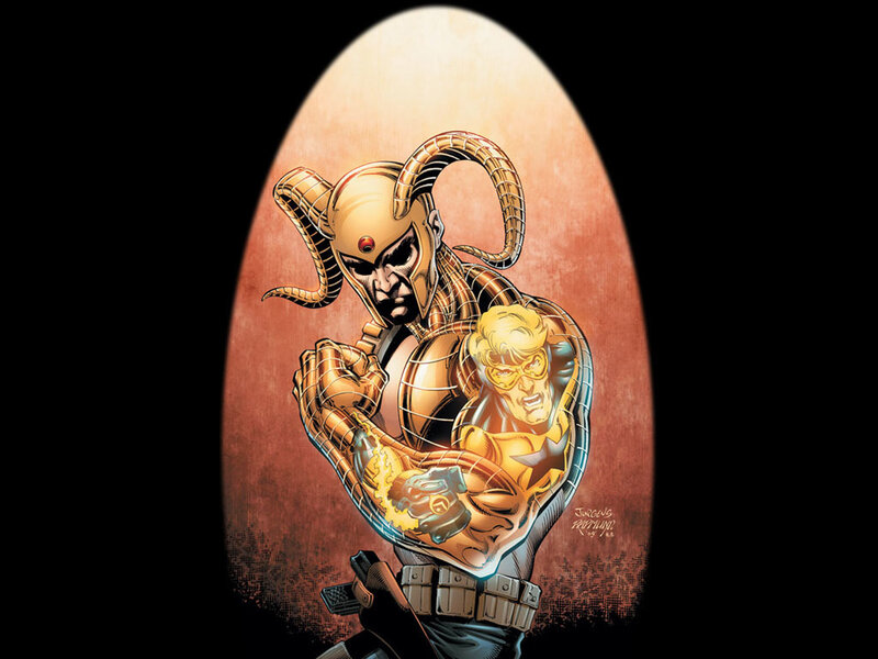 Golden Armored Superhero