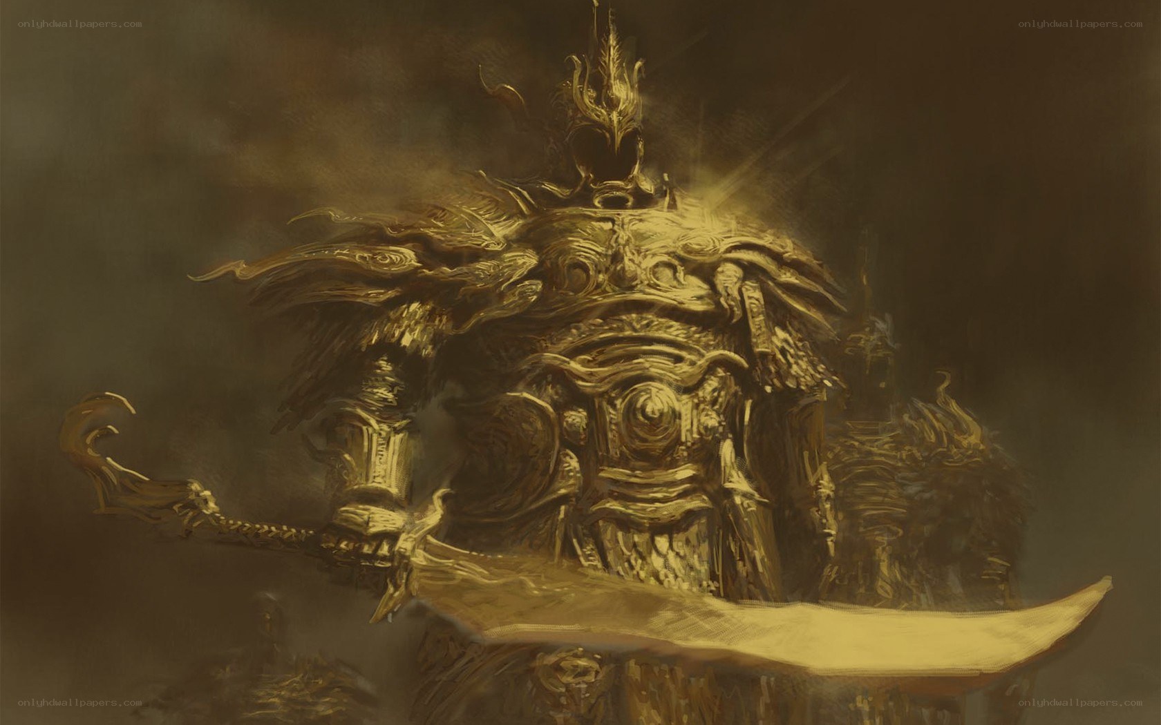 golden armored warrior