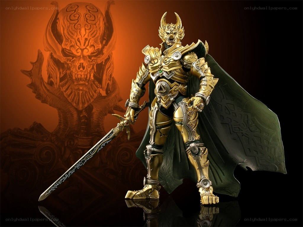 golden armored warrior figure