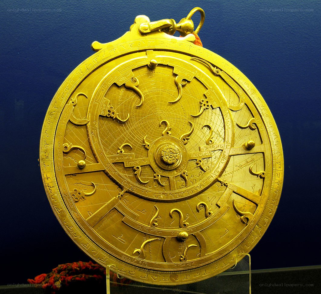 Golden astrolabe instrument