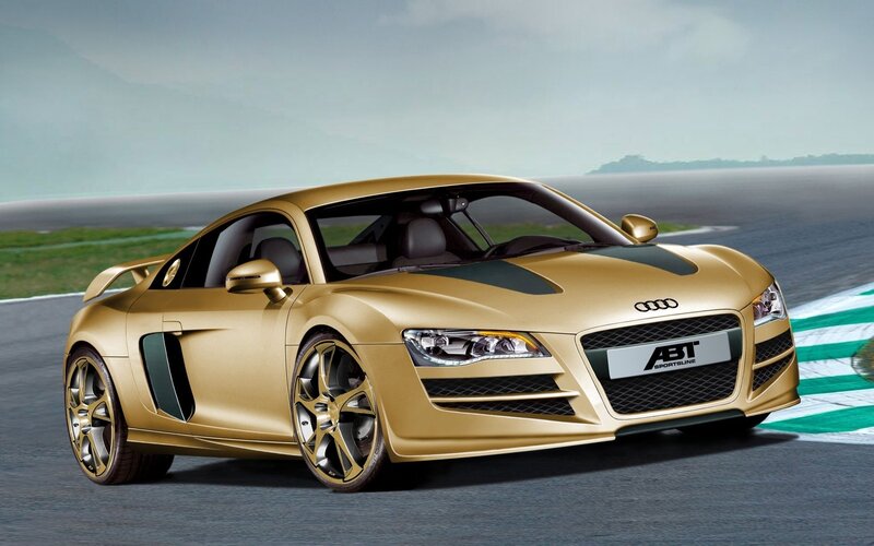 golden audi sports car