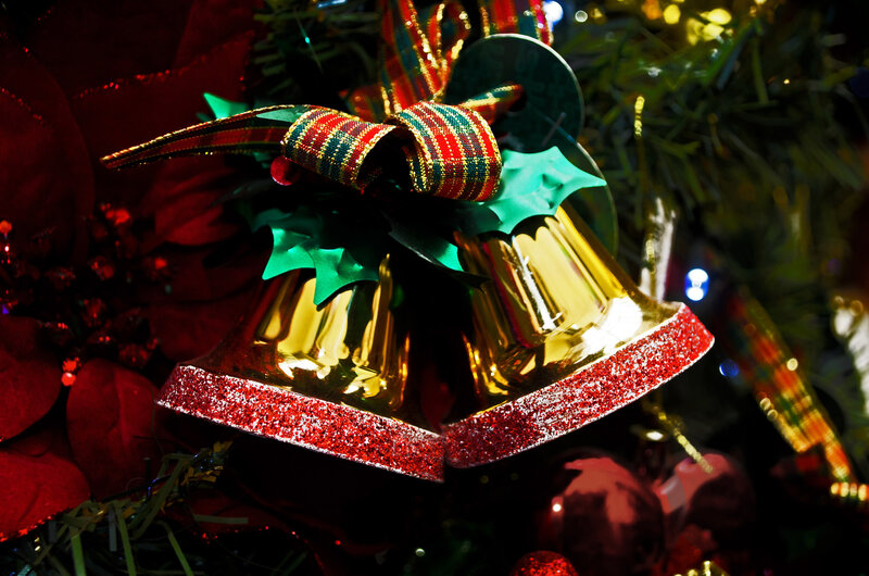 Golden Bells on Tree — Red