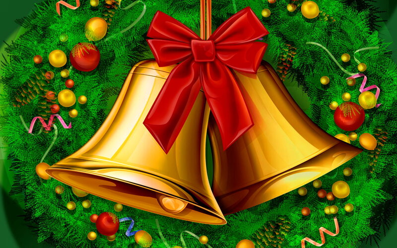 Golden Bells on Wreath