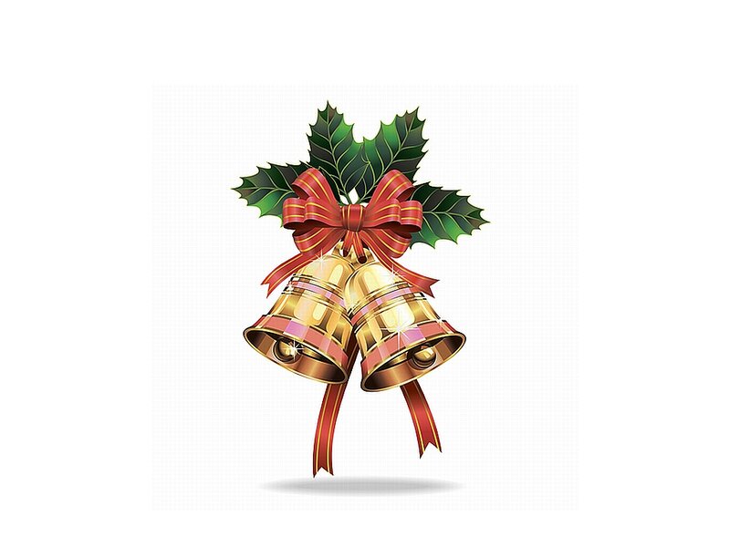 Golden Bells with Holly — Gold
