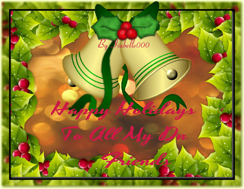 Golden Bells with Holly — Green, Festive