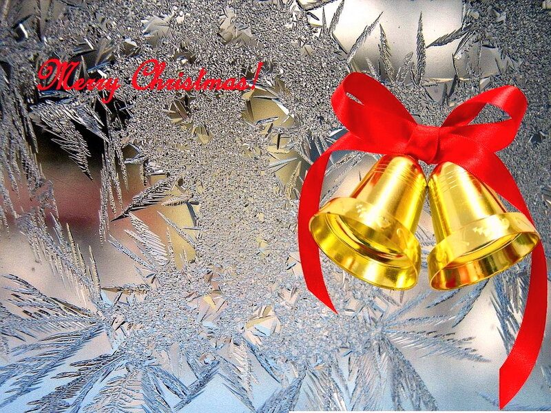 Golden Bells with Red Ribbon — Gold