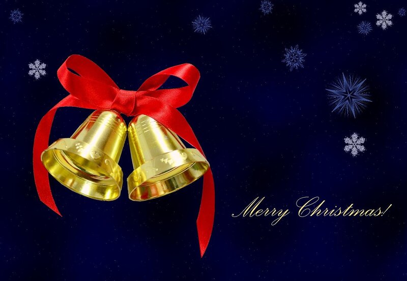 Golden Bells with Red Ribbon