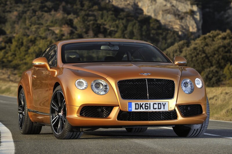 Golden Bentley Coupe — Gold, Dramatic, Afternoon