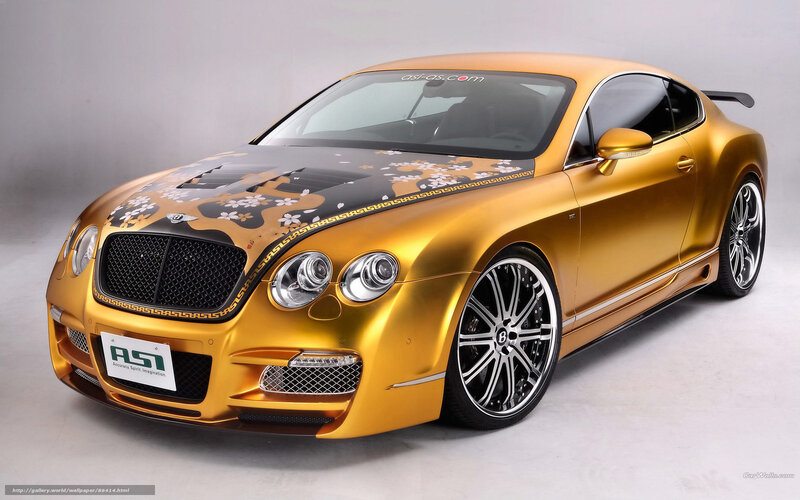 golden bentley with custom graphics