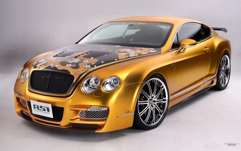 Golden Bentley with floral design