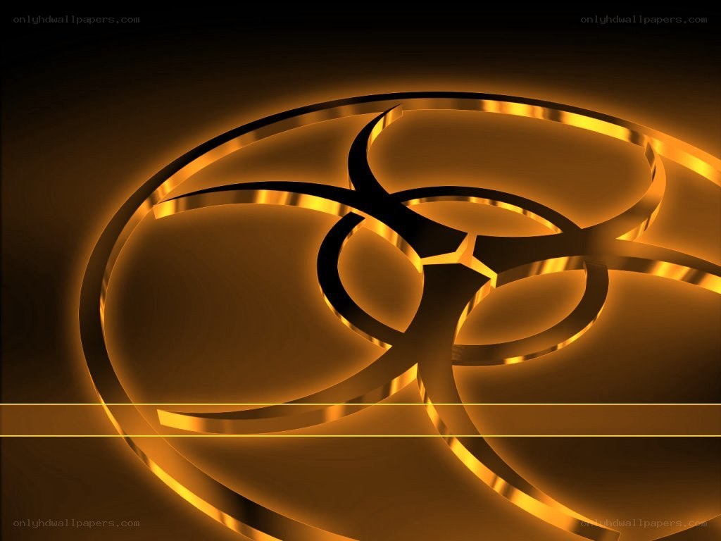 Golden biohazard symbol