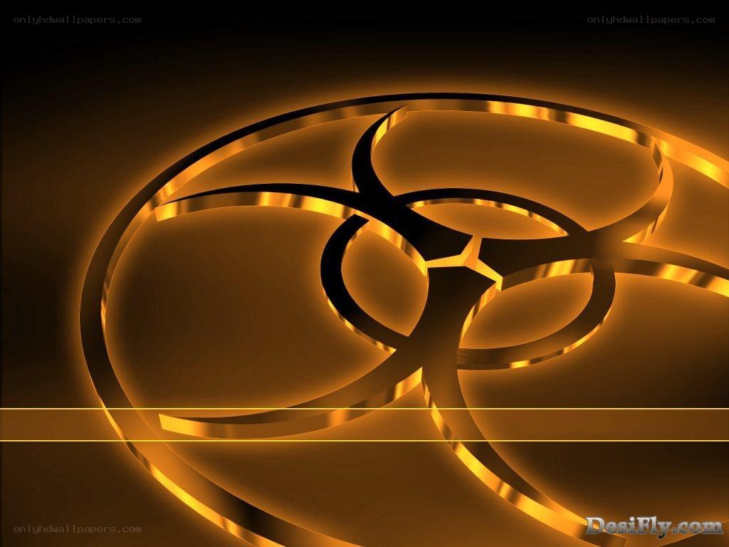 golden biohazard symbol
