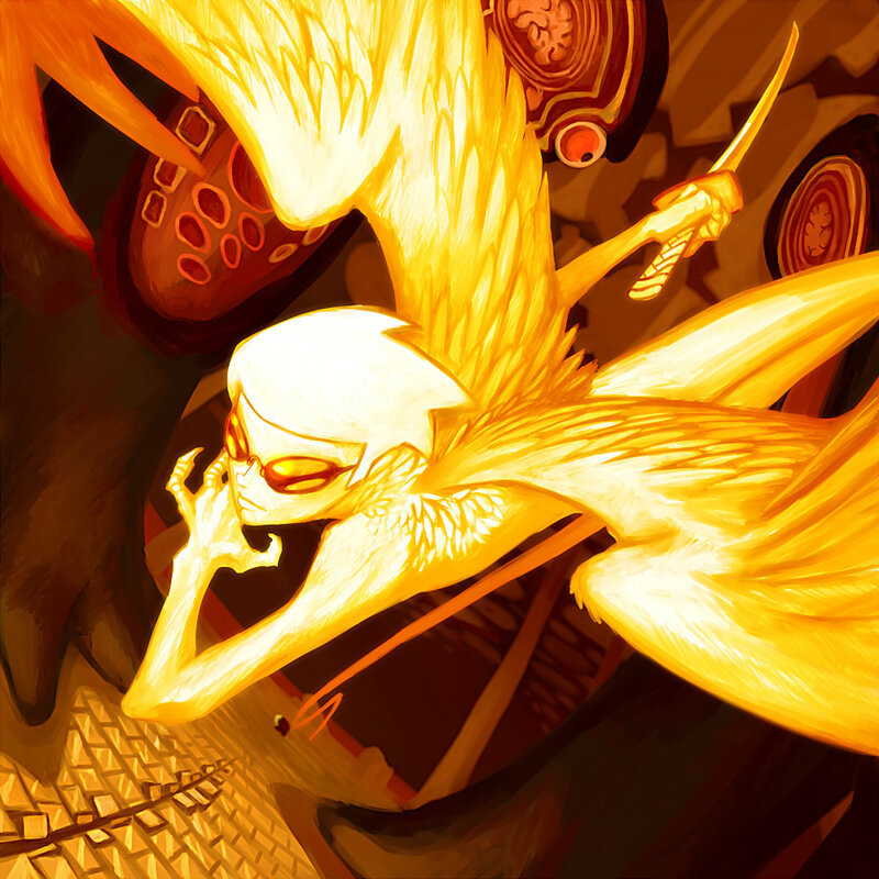 golden bird-like creature