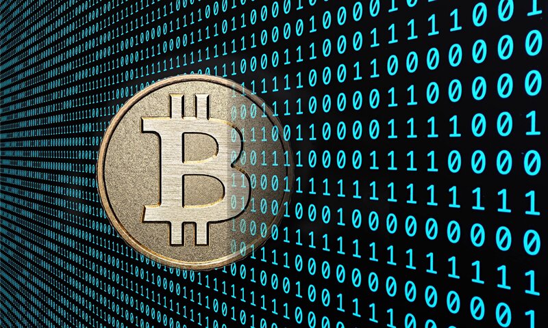 Golden Bitcoin Coin — Black