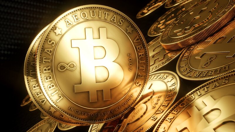 Golden Bitcoin Coins