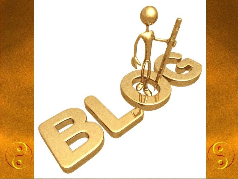golden blog concept with figure