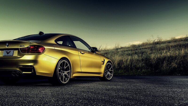 Golden BMW M4 Car