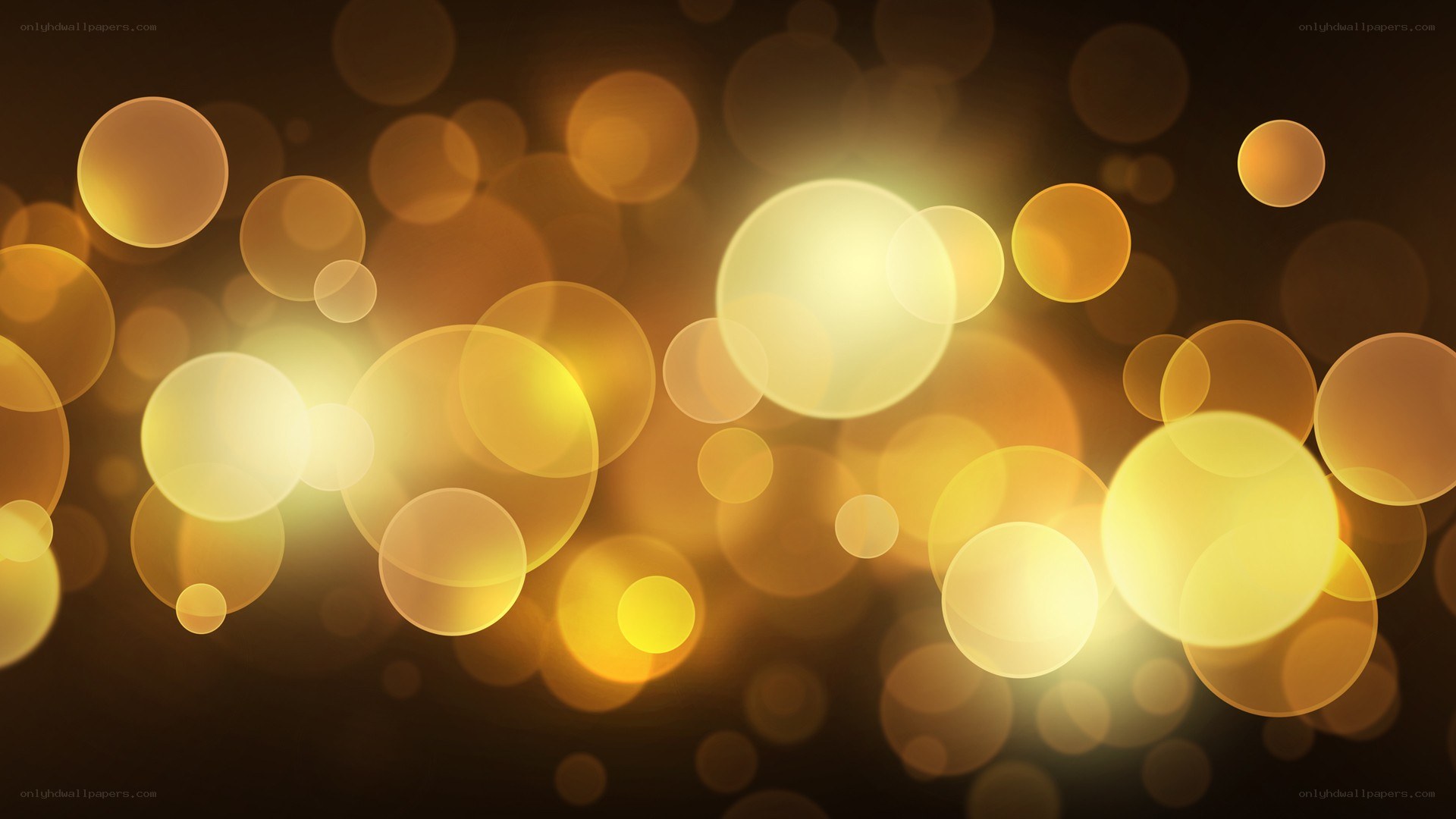 golden bokeh light circles